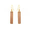 Rectangle Rose Quartz Earrings
